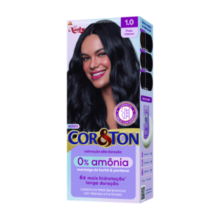 TINTURA COR E TON SEM AMONIA 1.0 PRETO AZULADO 1UN