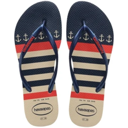 HAVAIANAS SLIM NAUTICAL MARNHO/PTA 33/4 1UN