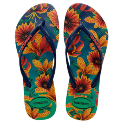 HAVAIANAS SLIM FLORAL MARINHO/MARINHO 33/4 1UN