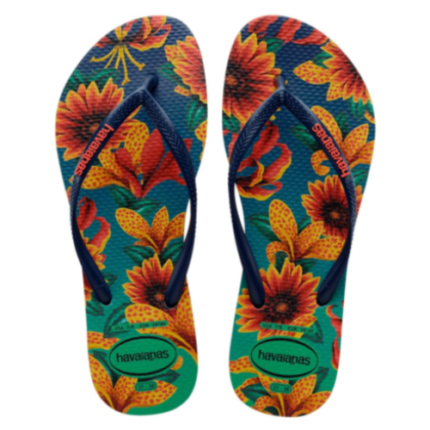 HAVAIANAS SLIM FLORAL MARINHO/MARINHO 39/0 1UN
