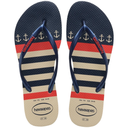 HAVAIANAS SLIM NAUTICAL MARNHO/PTA 27/8 1UN