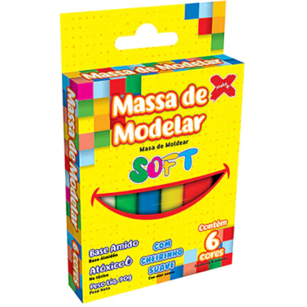 MASSA DE MODELAR 90G 6CORES TONS PASTEIS