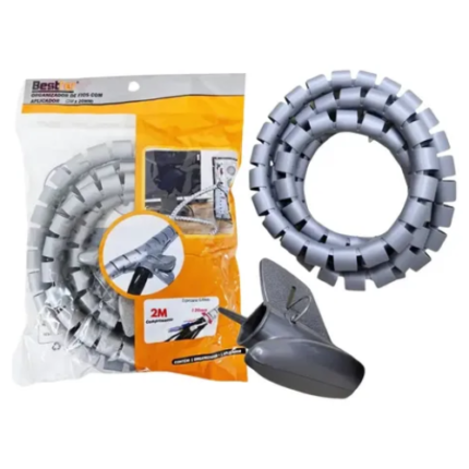 BF ORGANIZADOR DE FIOS C/APLICADOR 2MX20MM CINZA
