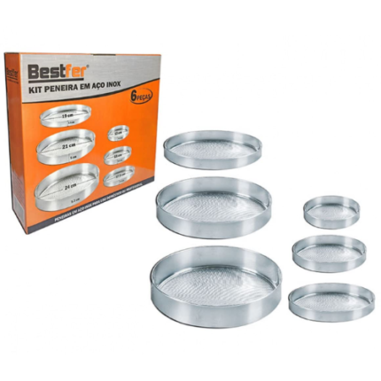 BF KIT PENEIRA ACO INOX P/FUBA 6PCS