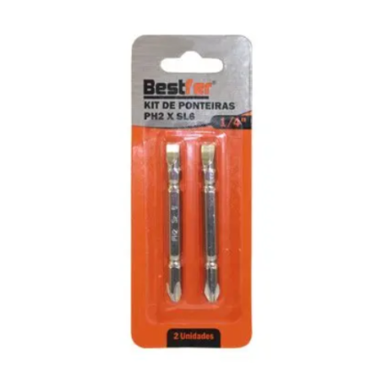 BF KIT PONTEIRA BITS S2 PH2 X SL6 X 65MM (02 PCS)