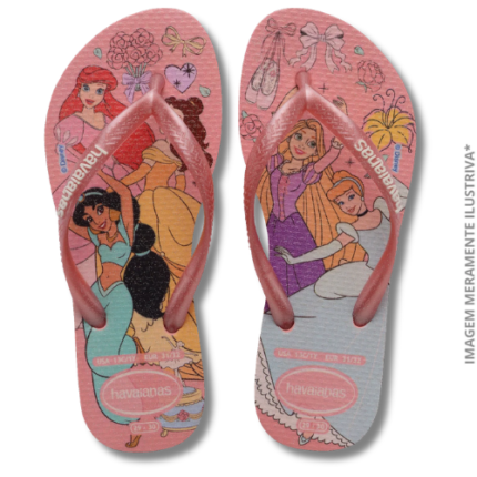 HAVAIANAS KIDS SLIM PRINCESS MANGA ROSA 31/2 1UN