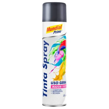 TINTA SPRAY 400ML MUNDIAL PRIME UG CINZA MEDIO