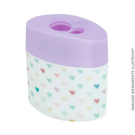APONTADOR DUPLO PLÁSTICO OVAL C/ DEPÓSITO - ESTAMPADO