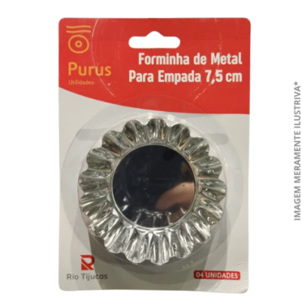 FORMINHA DE METAL PARA EMPADA C/4- 7,6 X 2,3 CM