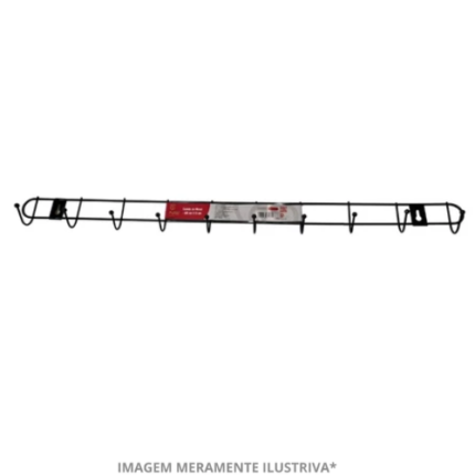CABIDE  DE METAL COM 10 GANCHOS 47X5CM  60X5CM - PRETO