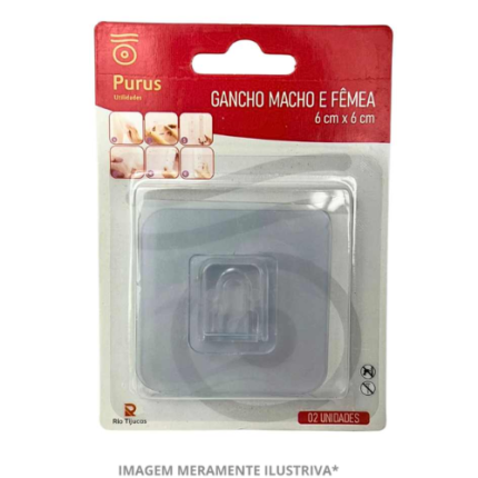 GANCHO DE PLASTICO C/ 2 - MACHO E FEMEA 6 CM