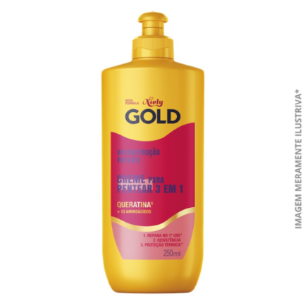 CREME PENTEAR NIELY GOLD RECONSTRUCAO POTENTE 250ML
