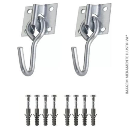 BF GANCHO PARA REDE (COM PARAFUSOS) 2PCS