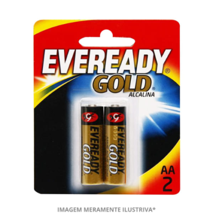PILHA EVEREADY ALCALINA GOLD PEQUENA  AA2 1X2