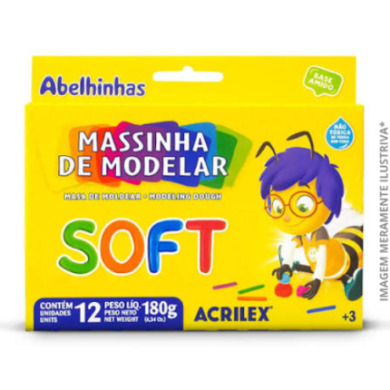 MASSA DE MODELAR/12 ROLOS SEM COR