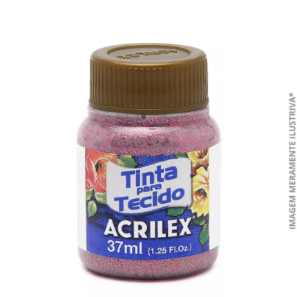 TINTA TECIDO GLITTER/37ML ROSE