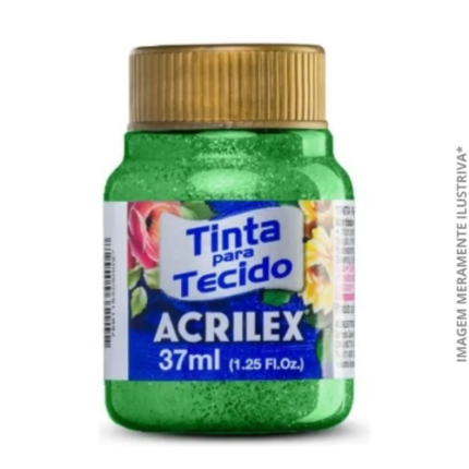 TINTA TECIDO GLITTER/37ML VERDE ESMERALDA