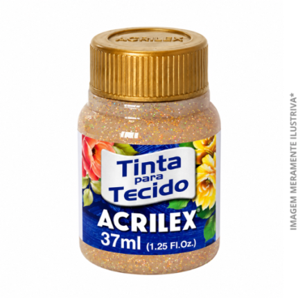 TINTA TECIDO GLITTER/37ML OURO