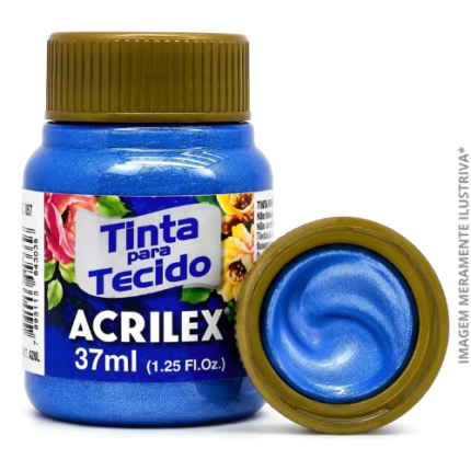 TINTA TECIDO METALICA/37ML AZUL MAR