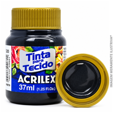 TINTA TECIDO METALICA/37ML PRETO